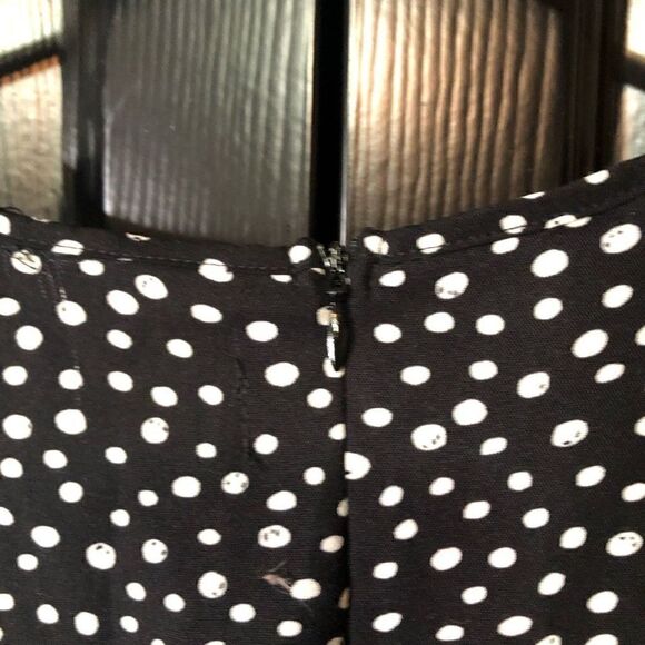 Missguided Dress Womens 2 Black Polka Dot Ruffle Hem Wrap Tea Length - Picture 6 of 8